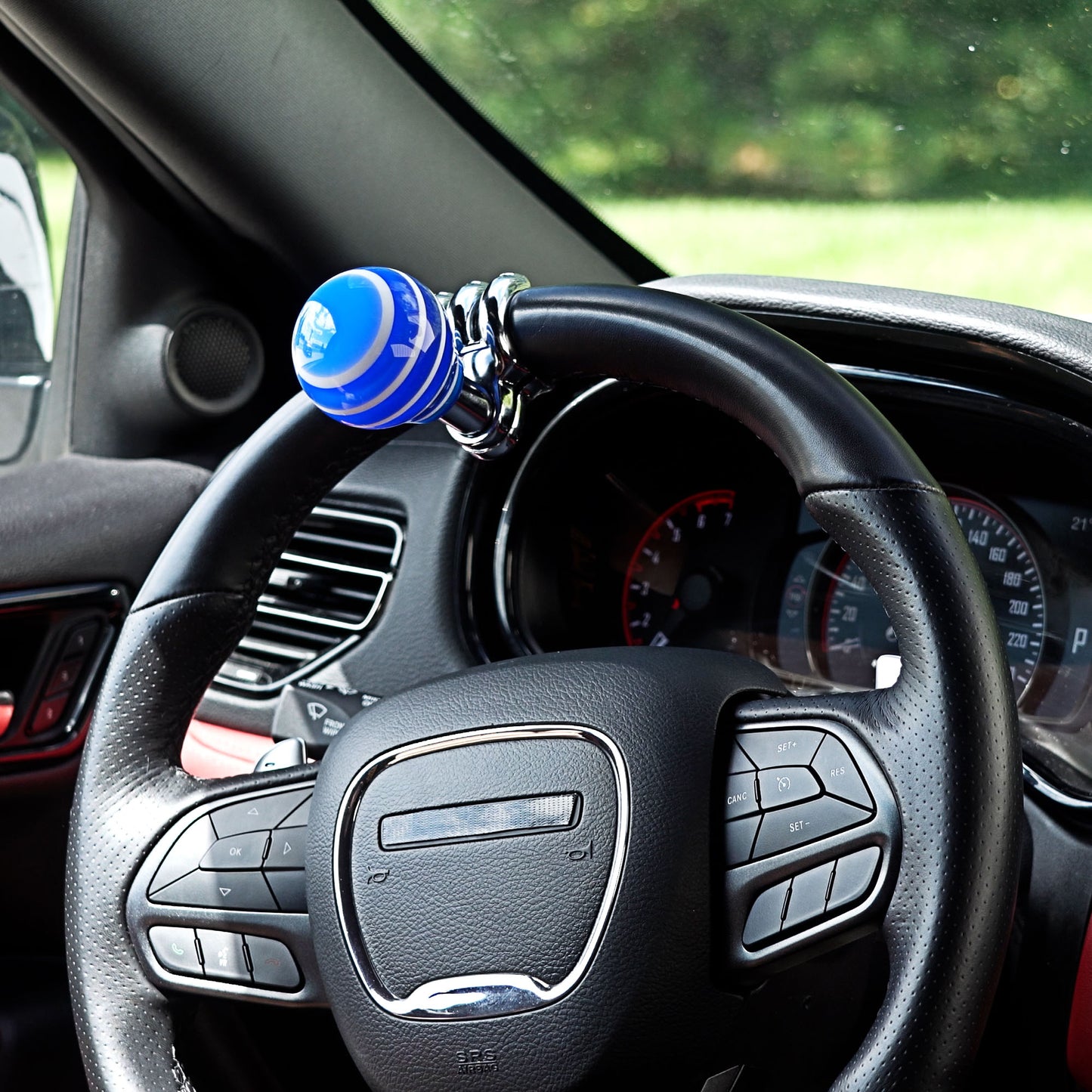 Alpena 53362 Blue Acrylic Steering Wheel Spinner Knob – Heavy-Duty Adapter, Stylish & Universal Fit