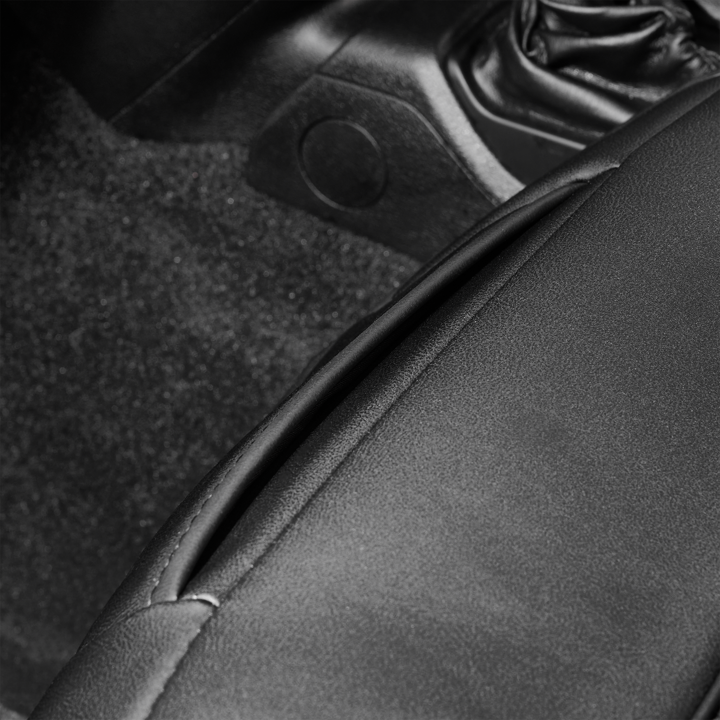 Masque Luxury Series Grey Seat Cover – 1 Piece Plush Comfort Design with Anti-Slip Silicone Backing, Elastic Headrest & Quick Slip-On Fit