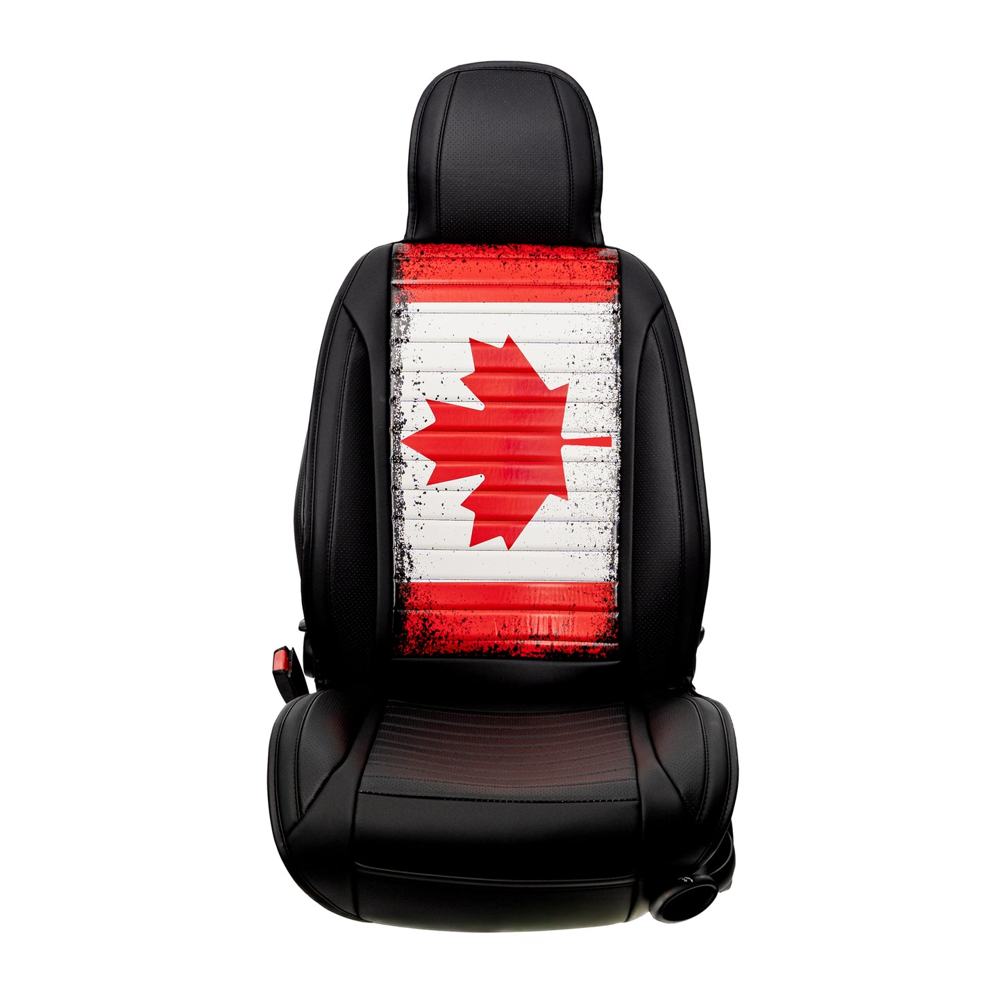 Monochrome Americana/CA Flag Seat Cover – Premium PU Leather, Universal Fit, Waterproof & Easy to Clean, Cushioned Comfort, Airbag Compatible, Stylish Black & White Patriotic Design for Cars & SUVs