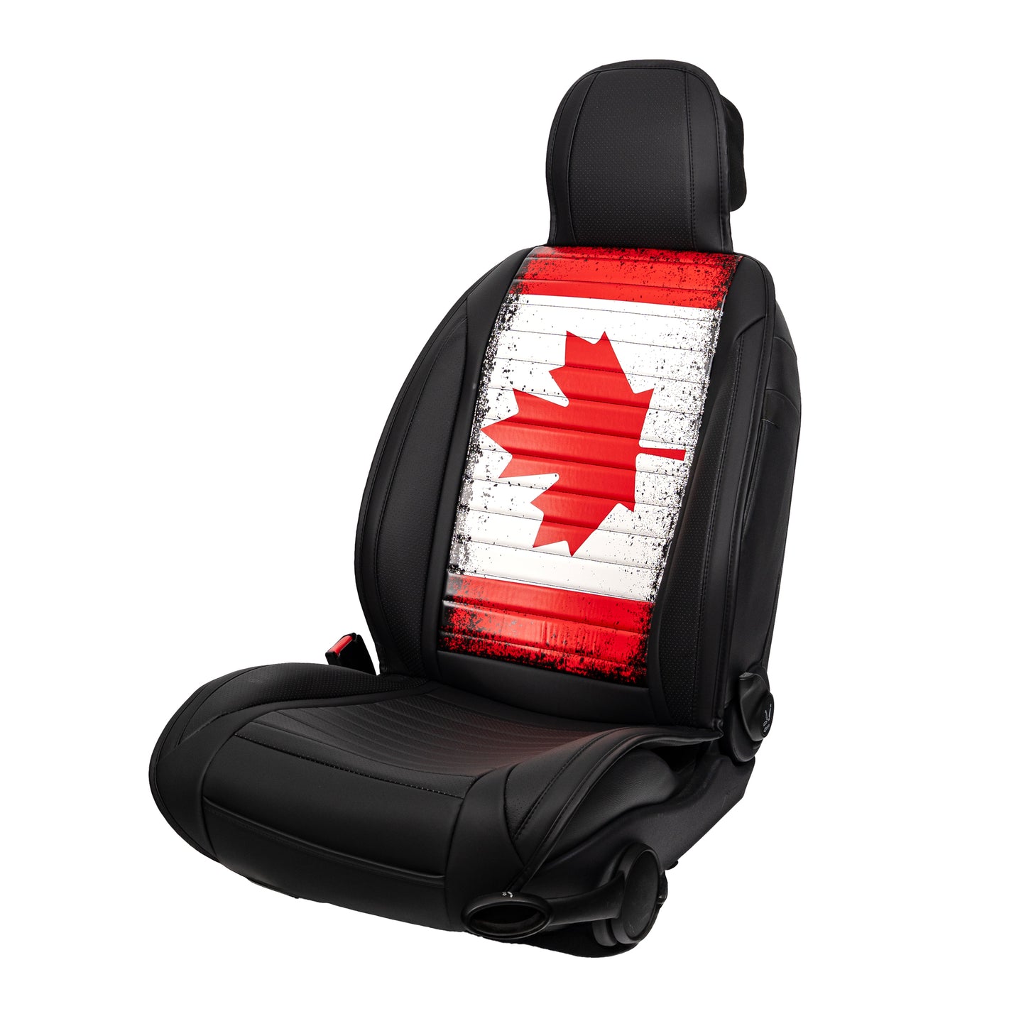 Monochrome Americana/CA Flag Seat Cover – Premium PU Leather, Universal Fit, Waterproof & Easy to Clean, Cushioned Comfort, Airbag Compatible, Stylish Black & White Patriotic Design for Cars & SUVs