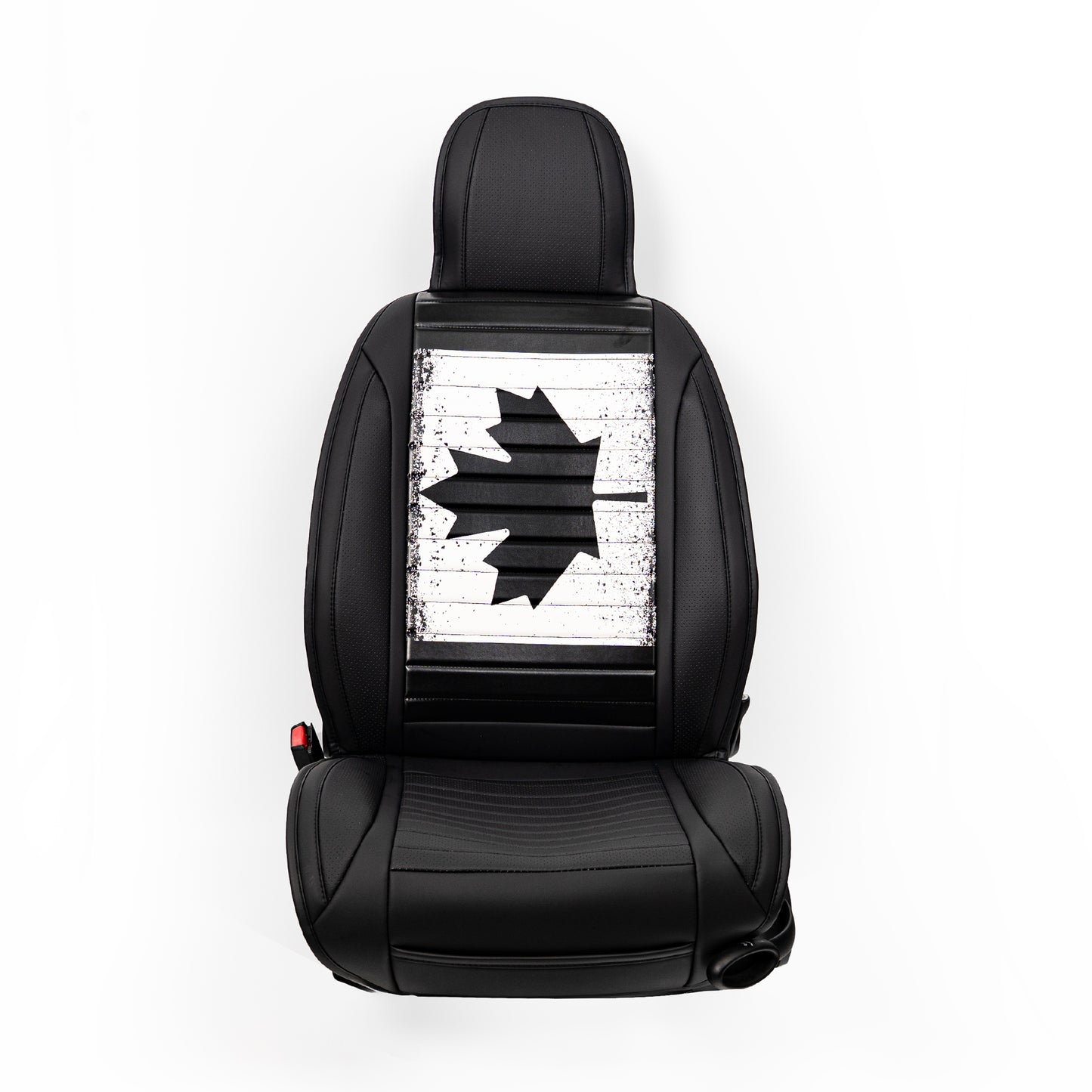 Monochrome Americana/CA Flag Seat Cover – Premium PU Leather, Universal Fit, Waterproof & Easy to Clean, Cushioned Comfort, Airbag Compatible, Stylish Black & White Patriotic Design for Cars & SUVs