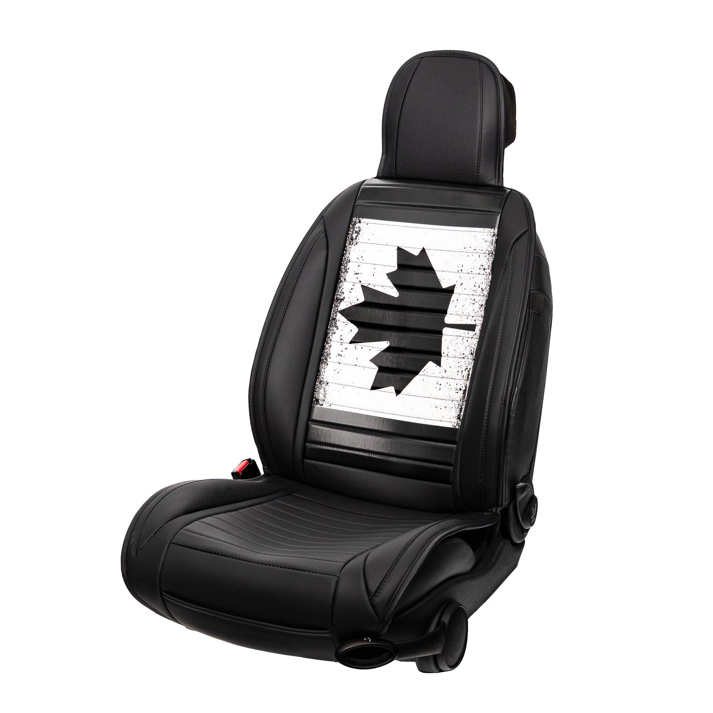 Monochrome Americana/CA Flag Seat Cover – Premium PU Leather, Universal Fit, Waterproof & Easy to Clean, Cushioned Comfort, Airbag Compatible, Stylish Black & White Patriotic Design for Cars & SUVs