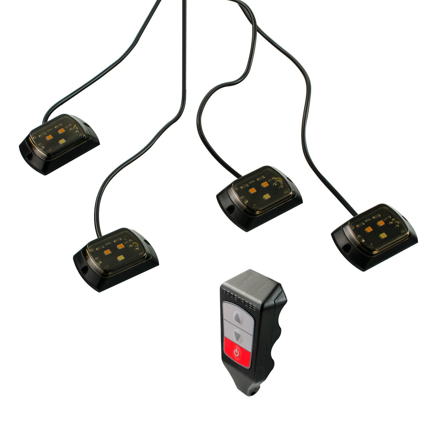 Prostrobe QuadStrobz Dual LED Strobe Pods – White & Amber Wireless Remote Safety Lights, 9 Modes, 12V IP65 for Trucks and Work Vehicles