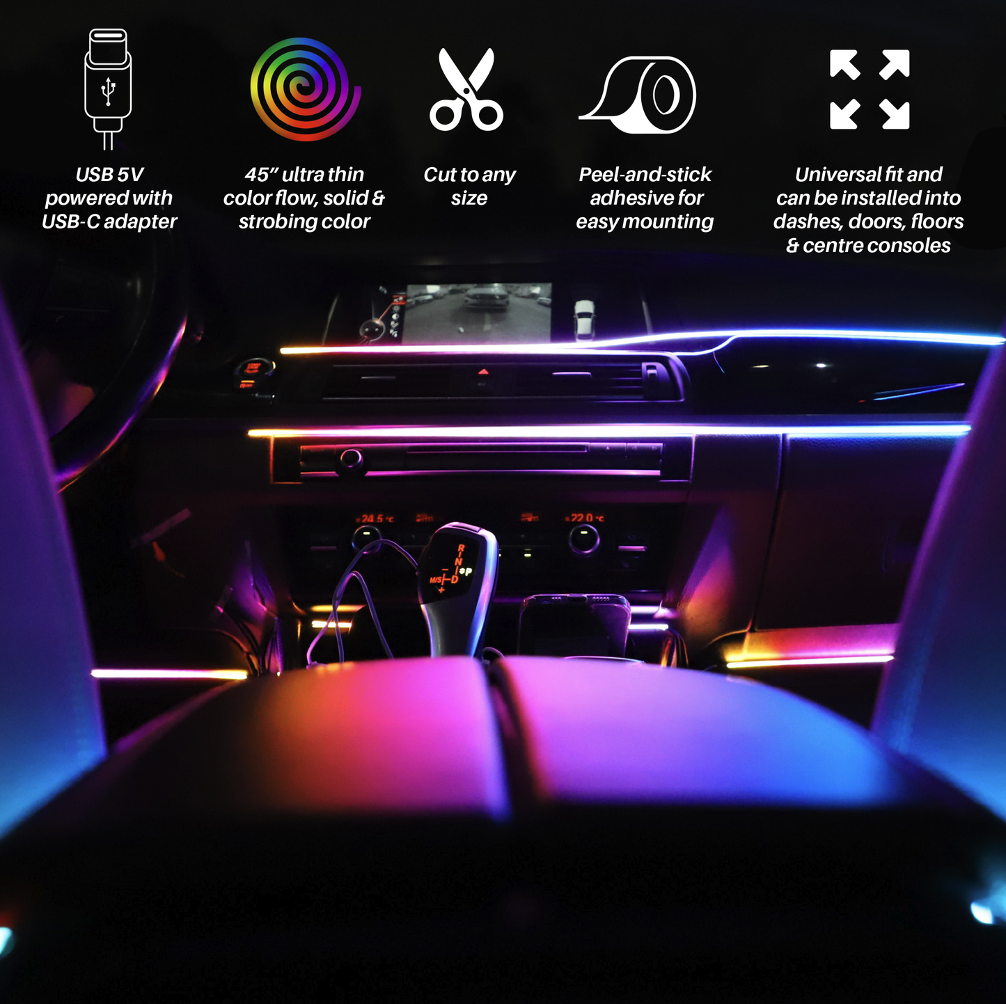 Alpena LED USB 45in Thin Beam RGBIC Ambient Trim Light