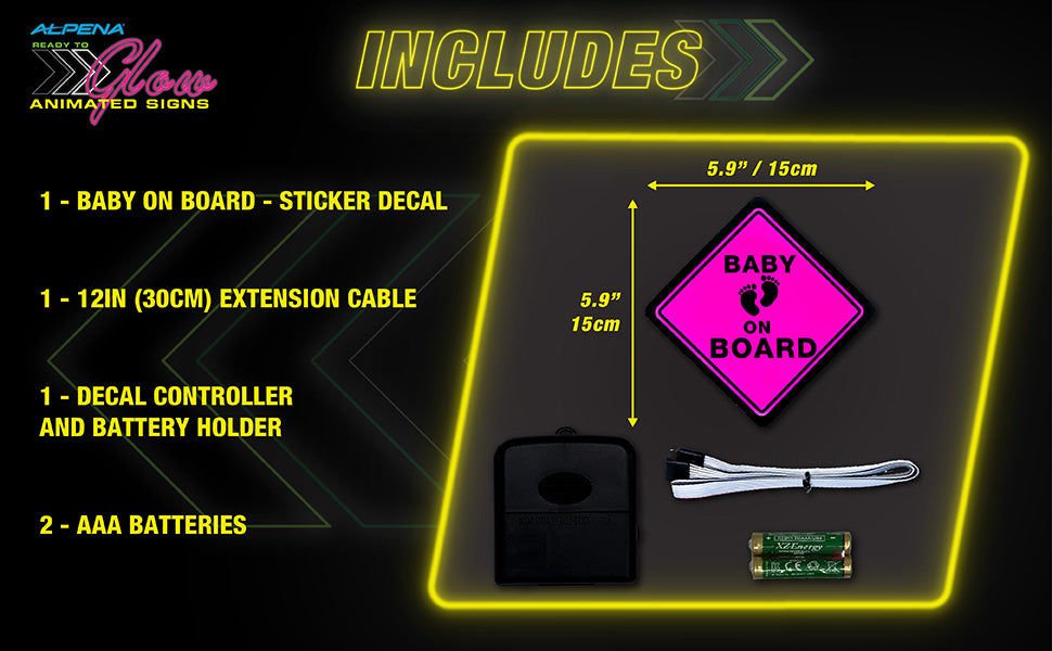 Alpena Sound Reactive LED Car Window Sticker/Ready to Glow Light-Up Decal, Music Sync Car Mod Accessory, Trendy Wireless Sticker for Custom Looks, Easy to Stick & Remove