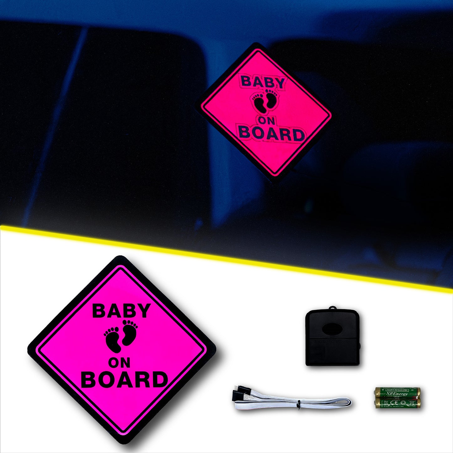 Alpena Sound Reactive LED Car Window Sticker/Ready to Glow Light-Up Decal, Music Sync Car Mod Accessory, Trendy Wireless Sticker for Custom Looks, Easy to Stick & Remove