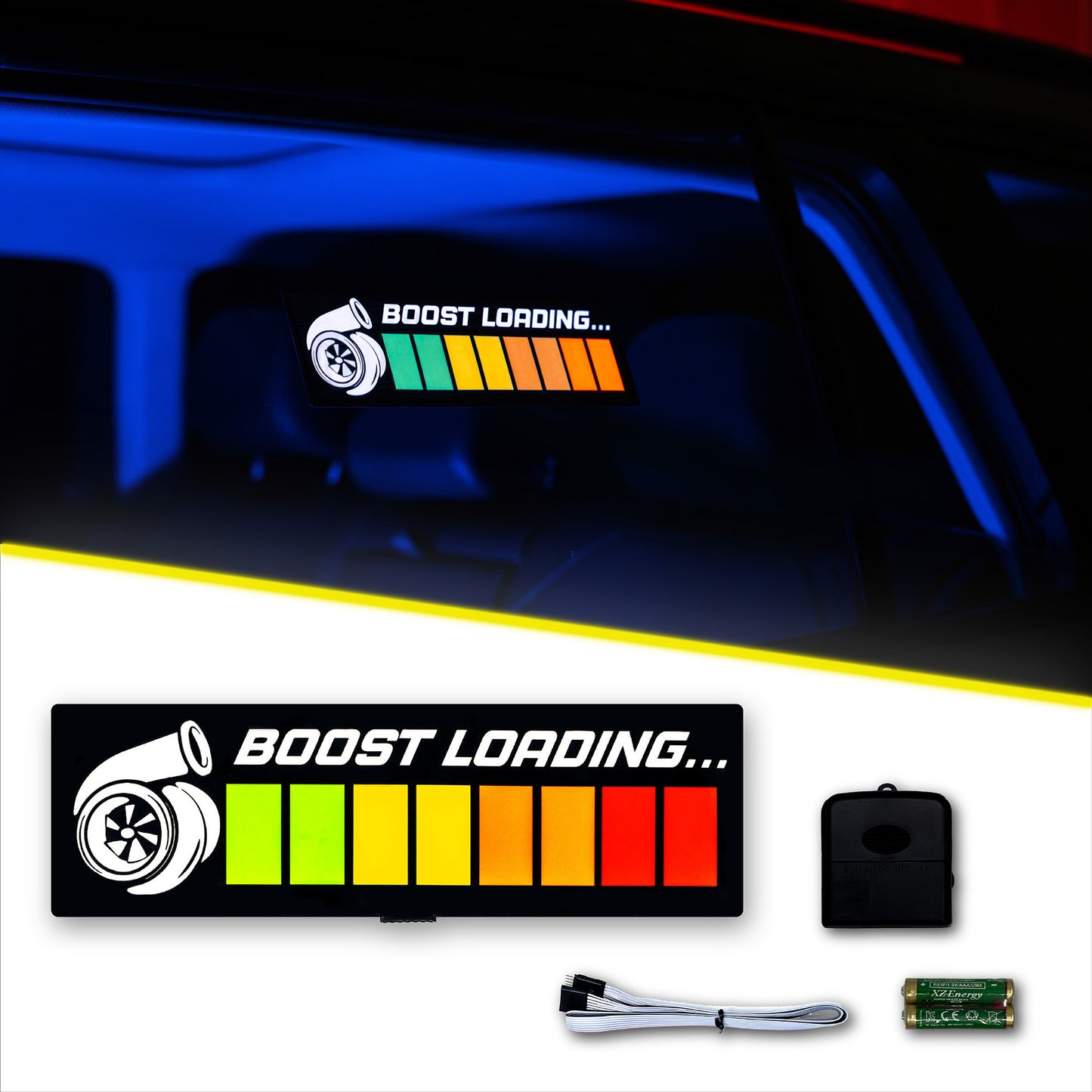 Alpena Sound Reactive LED Car Window Sticker/Ready to Glow Light-Up Decal, Music Sync Car Mod Accessory, Trendy Wireless Sticker for Custom Looks, Easy to Stick & Remove