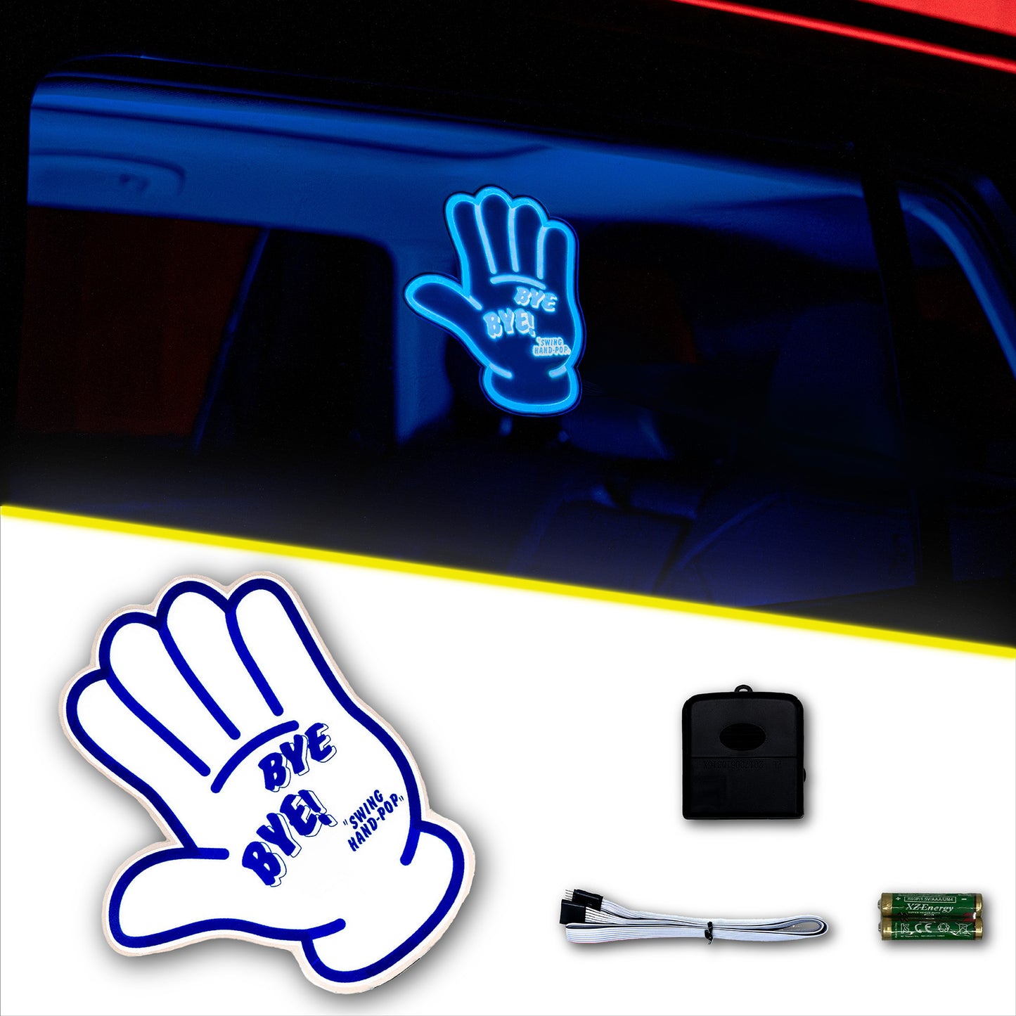 Alpena Sound Reactive LED Car Window Sticker/Ready to Glow Light-Up Decal, Music Sync Car Mod Accessory, Trendy Wireless Sticker for Custom Looks, Easy to Stick & Remove
