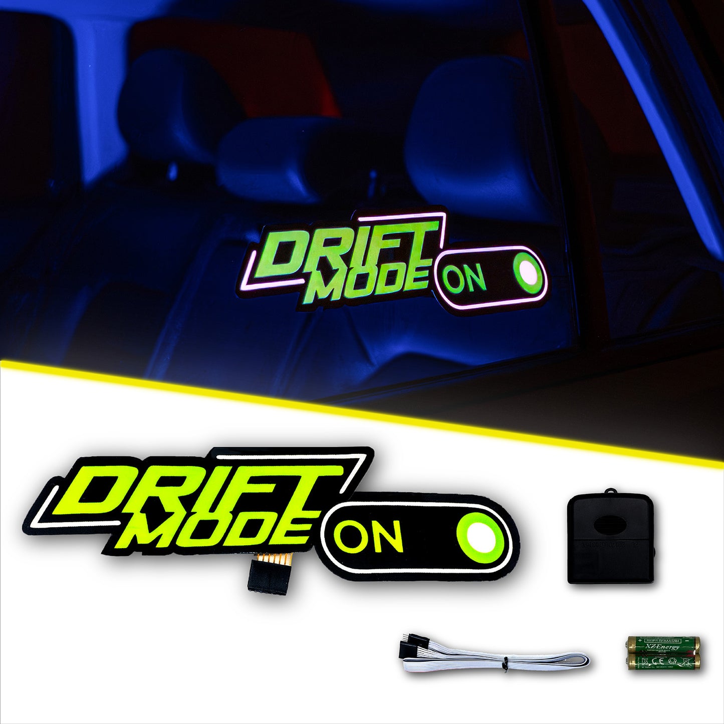 Alpena Sound Reactive LED Car Window Sticker/Ready to Glow Light-Up Decal, Music Sync Car Mod Accessory, Trendy Wireless Sticker for Custom Looks, Easy to Stick & Remove