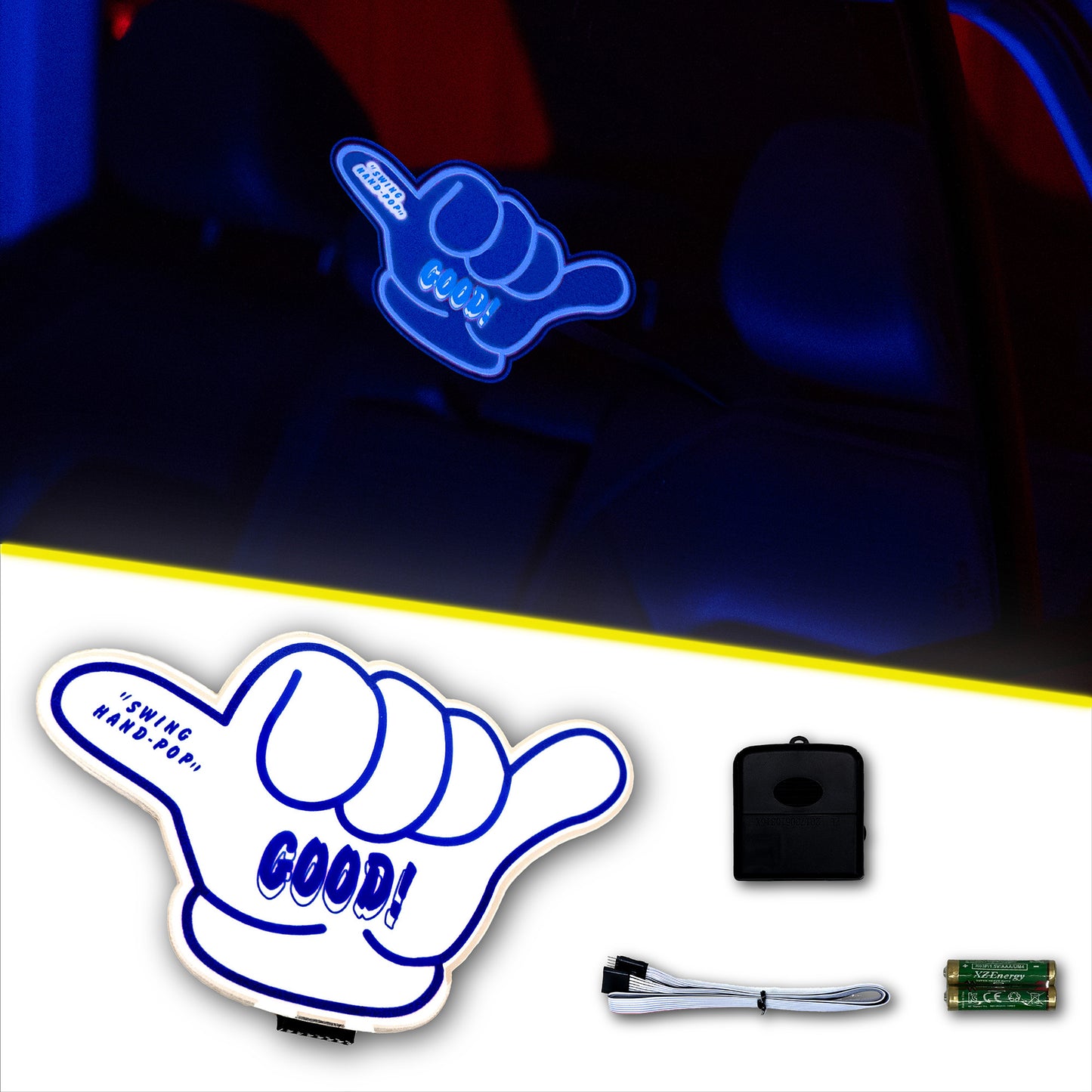 Alpena Sound Reactive LED Car Window Sticker/Ready to Glow Light-Up Decal, Music Sync Car Mod Accessory, Trendy Wireless Sticker for Custom Looks, Easy to Stick & Remove