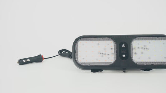 Prostrobe Hawkeye Dual LED Visor Strobe Light – 30 White & 30 Amber LEDs, 28 Flash Modes, 12–24V Plug for Work & Emergency Vehicles
