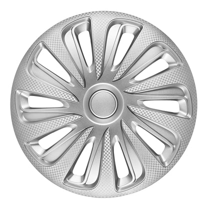 Carbon Caliber Wheel Cover Kit - Silver (4 Pack)