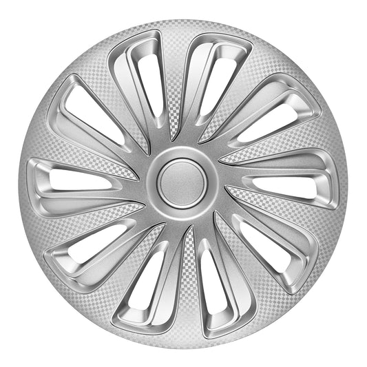 Carbon Caliber Wheel Cover Kit - Silver (4 Pack)