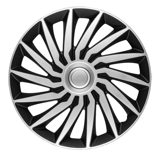 Kendo Wheel Cover Kit - Silver & Black (4 Pack)