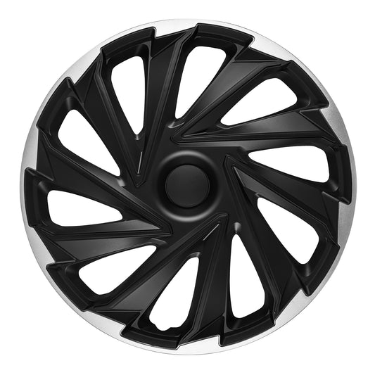 Misano Wheel Cover Kit - Silver & Black (4 Pack)