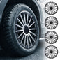 Alpena Austin Black & Silver Wheel Covers – Set of 4, European-Made Hubcaps – 15-Inch Universal Fit