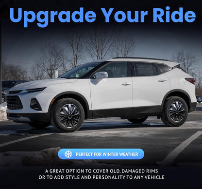 Alpena Action Black Wheel Covers – Set of 4, Matte Black, European-Made Hubcaps – 16-Inch Universal Fit for Cars