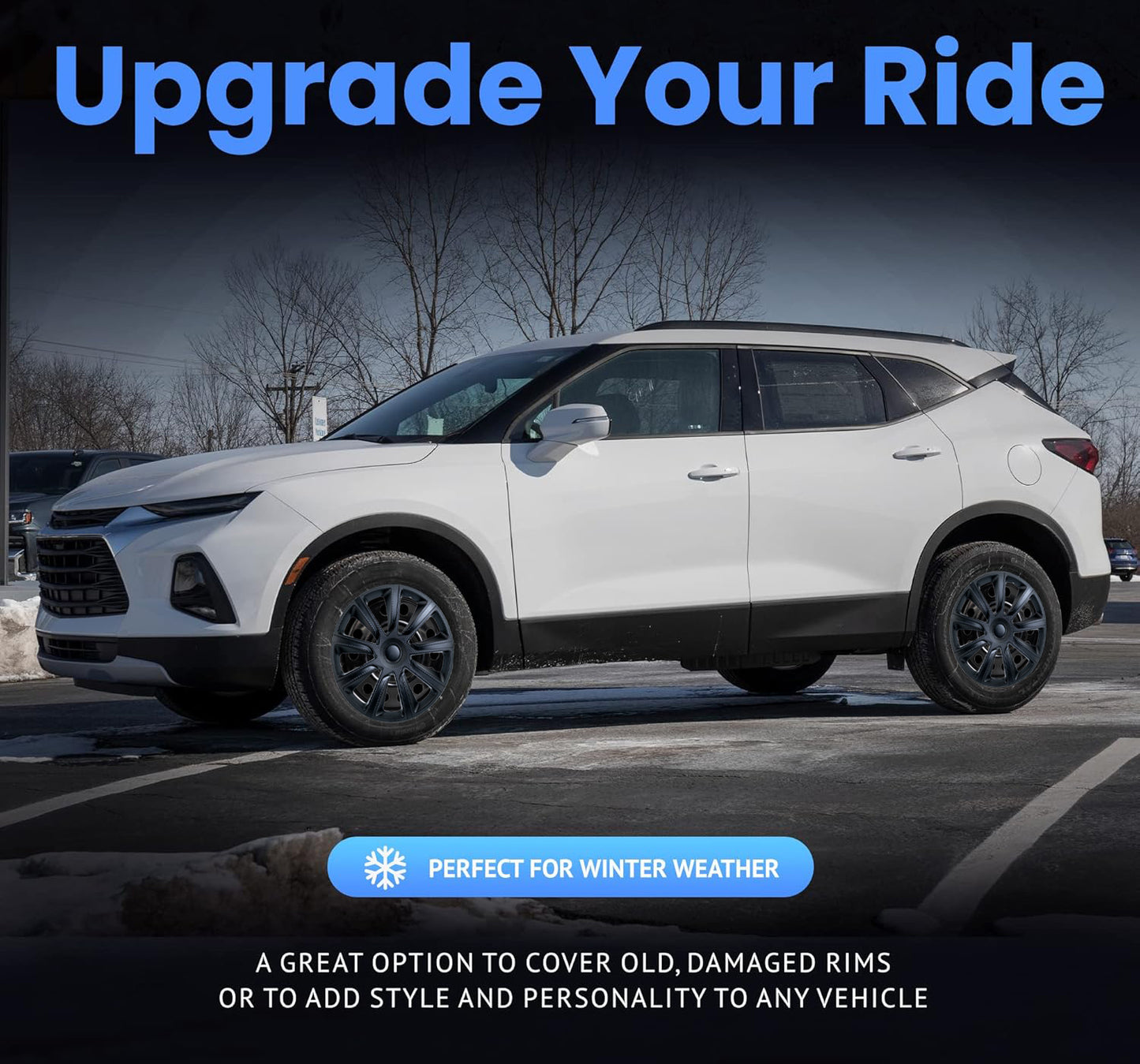 Alpena Ivo Black Wheel Covers – Set of 4, Matte Black, European-Made Hubcaps – 18-Inch Universal Fit for Cars