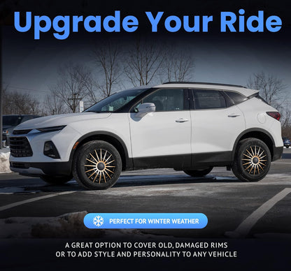 Alpena Austin Black & Bronze Wheel Covers – Set of 4, European-Made Hubcaps – 16-Inch Universal Fit