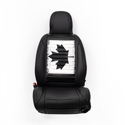 Monochrome Americana/CA Flag Seat Cover – Premium PU Leather, Universal Fit, Waterproof & Easy to Clean, Cushioned Comfort, Airbag Compatible, Stylish Black & White Patriotic Design for Cars & SUVs