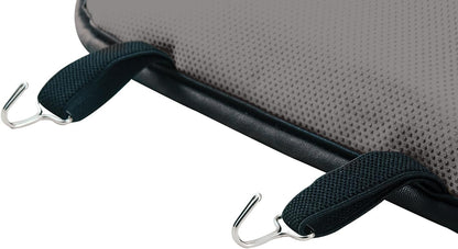 Padded Black Front Luxury Seat Cover – 1 PC Universal Fit Car Seat Protector with Thick Elastics & Stainless-Steel Hooks, Easy to Clean and Side-Airbag Compatible