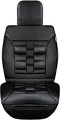 Padded Black Front Luxury Seat Cover – 1 PC Universal Fit Car Seat Protector with Thick Elastics & Stainless-Steel Hooks, Easy to Clean and Side-Airbag Compatible