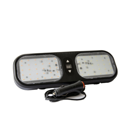 Prostrobe Hawkeye Dual LED Visor Strobe Light – 30 White & 30 Amber LEDs, 28 Flash Modes, 12–24V Plug for Work & Emergency Vehicles