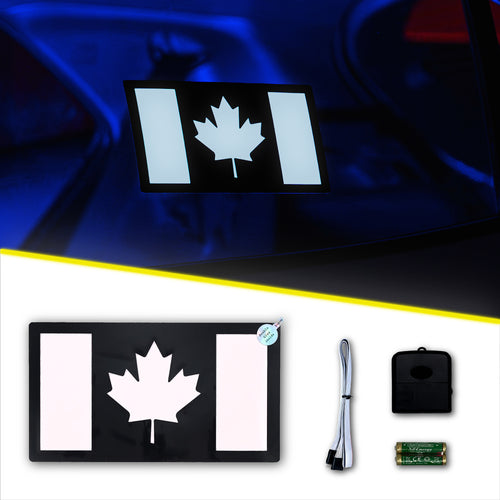 Alpena Sound Reactive LED Car Window Sticker/Ready to Glow Light-Up Decal, Music Sync Car Mod Accessory, Trendy Wireless Sticker for Custom Looks, Easy to Stick & Remove, Canada Flag