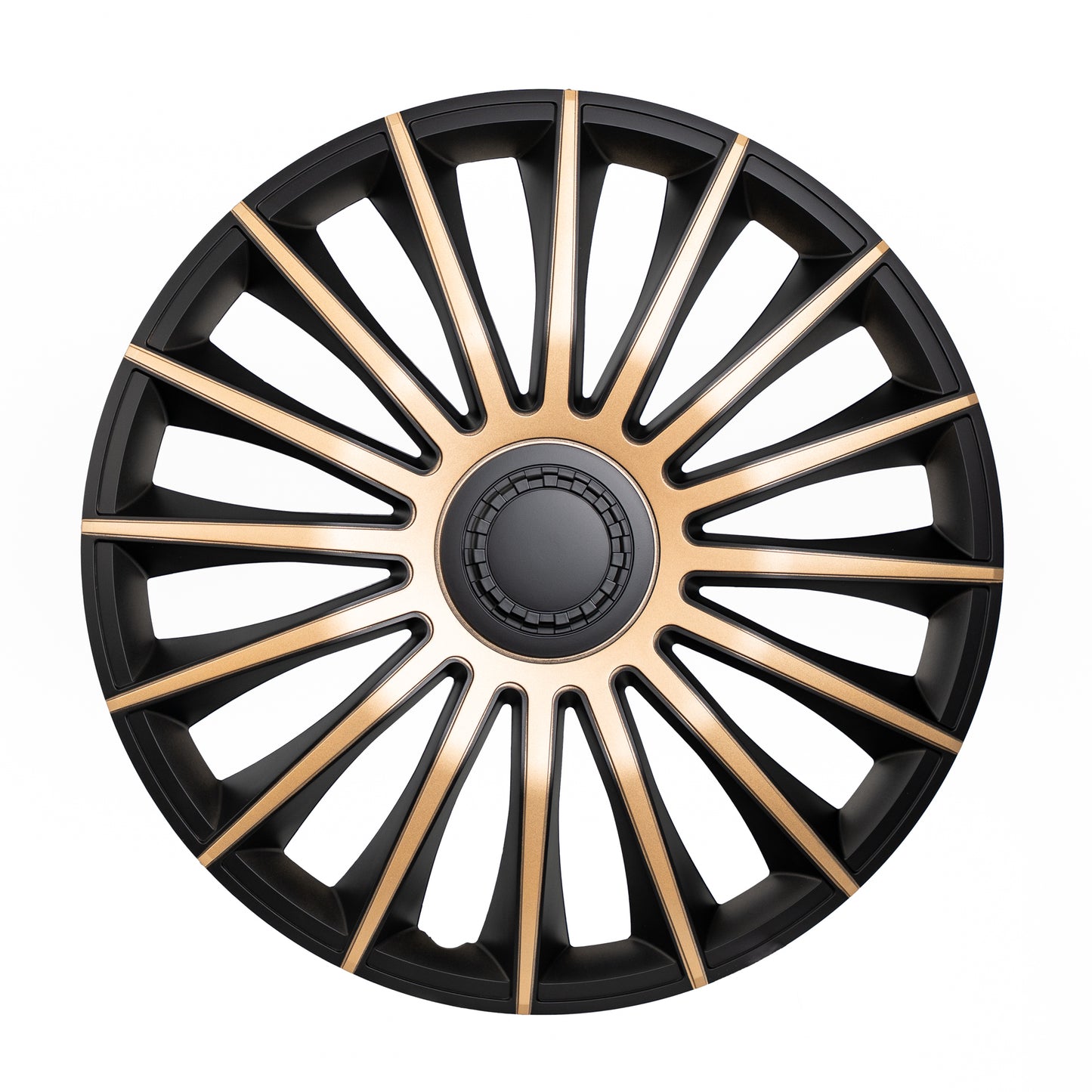 Alpena Austin Black & Bronze Wheel Covers – Set of 4, European-Made Hubcaps – 16-Inch Universal Fit