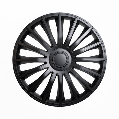 Alpena Austin Black Wheel Covers – Set of 4, European-Made Hubcaps – 16-Inch Universal Fit