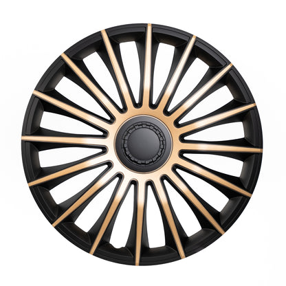 Alpena Austin Black & Bronze Wheel Covers – Set of 4, European-Made Hubcaps – 15-Inch Universal Fit