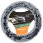Grey & Black Plush Furry Steering Wheel Cover for 14" to 15"