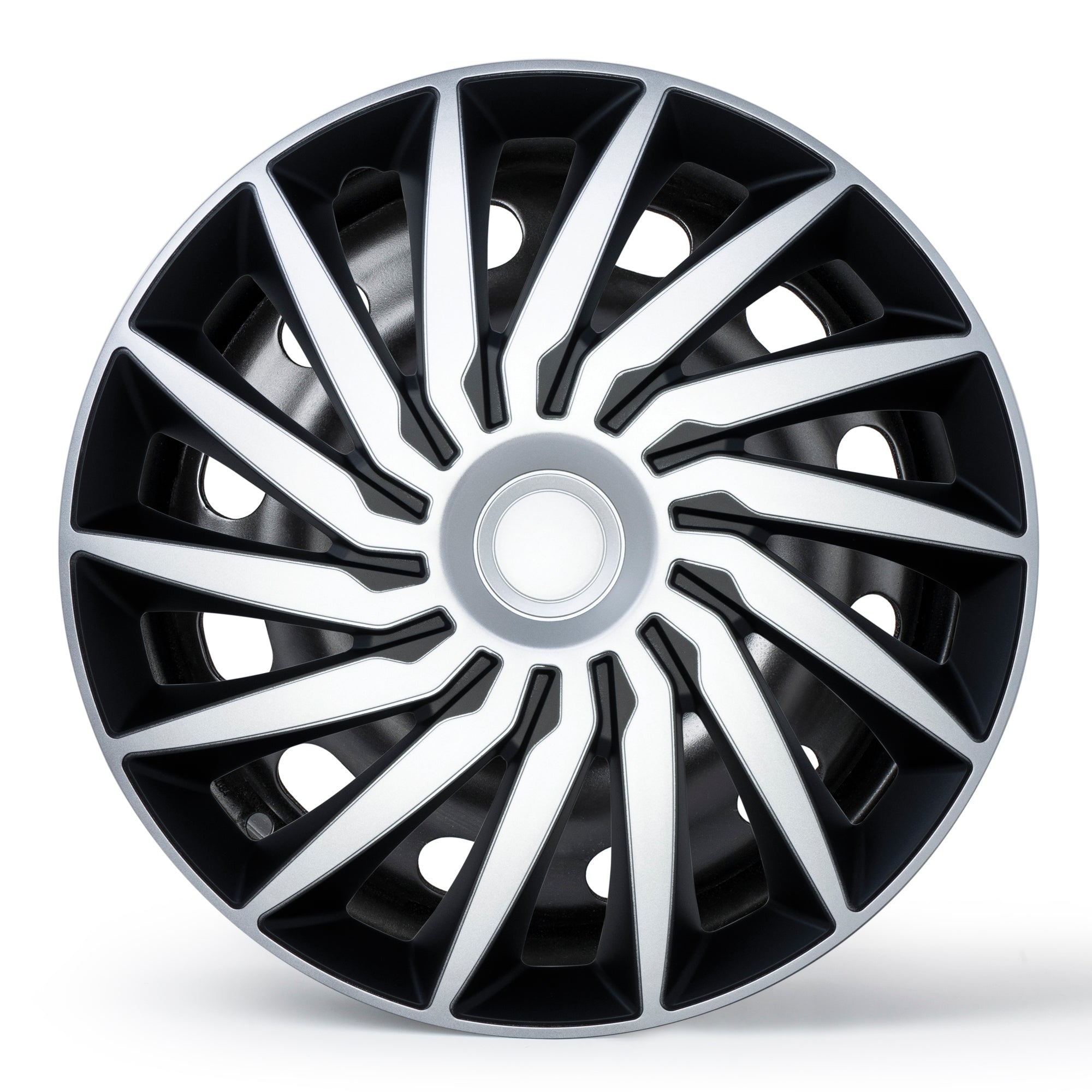 Kendo Wheel Cover Kit - Silver & Black (4 Pack)