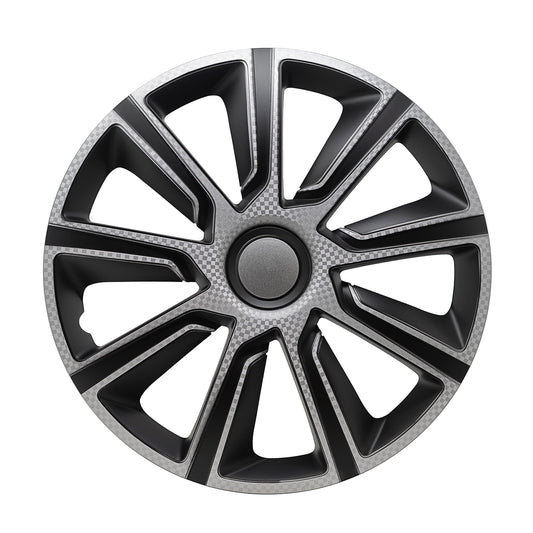 Ivo Carbon Wheel Cover Kit - Silver & Black (4 Pack)