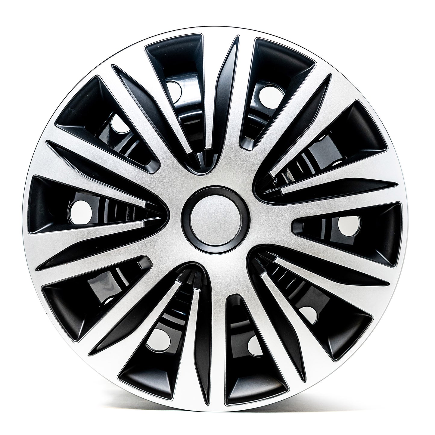 Zyon Wheel Cover Kit - Silver & Black (4 Pack)