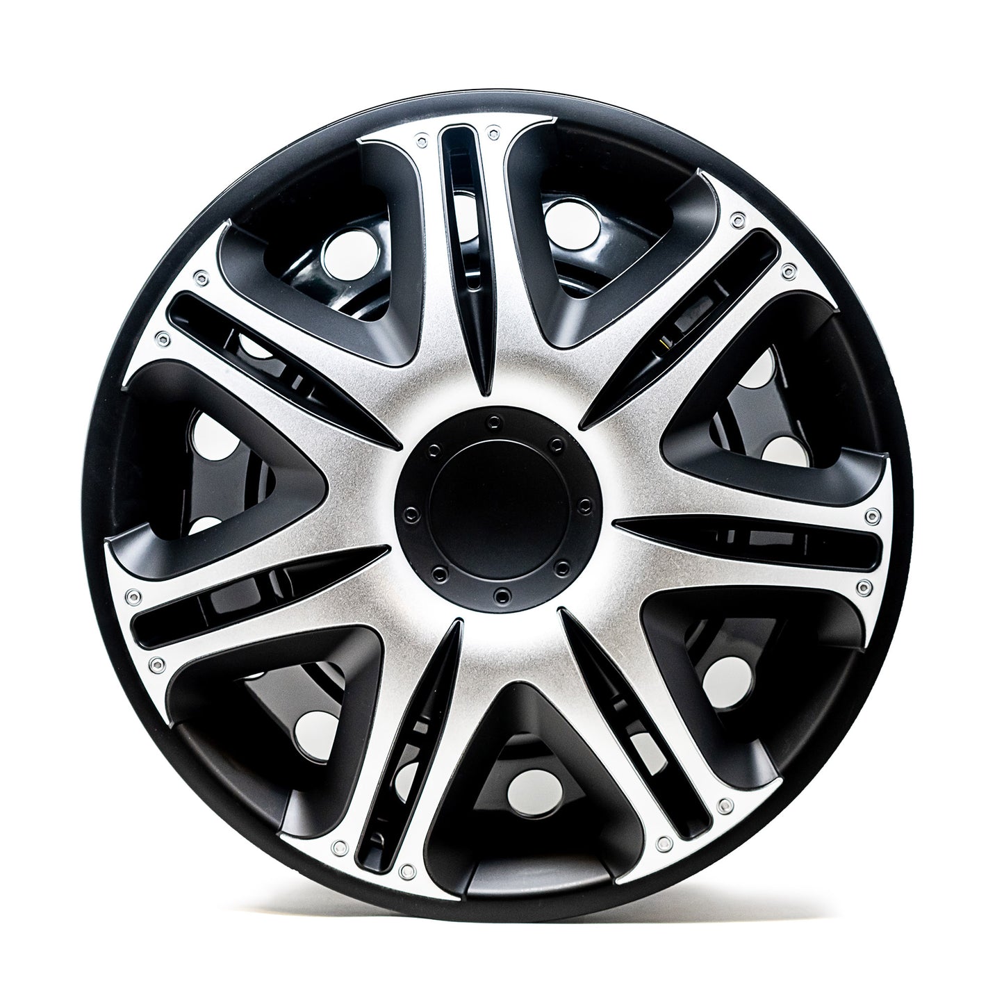Velociti Wheel Cover Kit - Silver & Black (4 Pack)