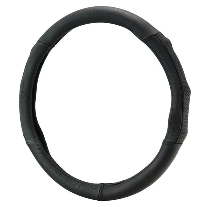 Black Leather Truck and SUV Steering Wheel Cover