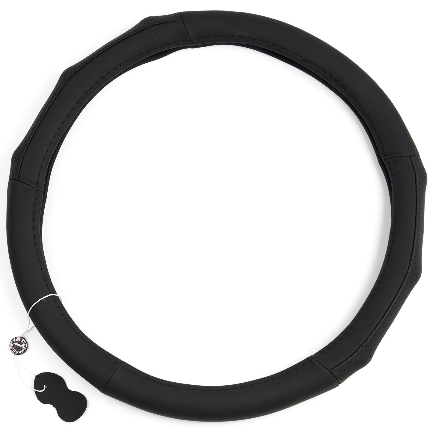 Black Leather Truck and SUV Steering Wheel Cover