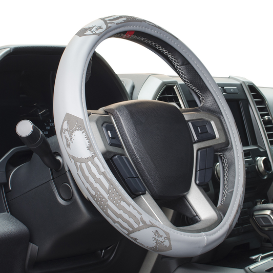 Grey Freedom Truck and SUV Steering Wheel Cover