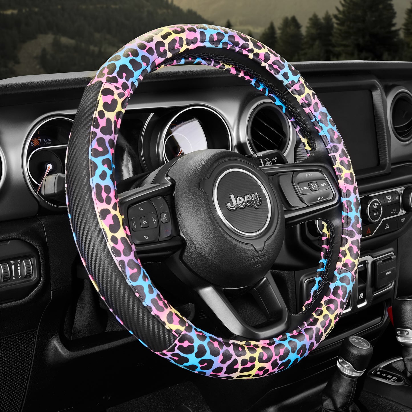Leopard Remix Steering Wheel Cover