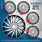 Kendo Wheel Cover Kit - Silver & Black (4 Pack)