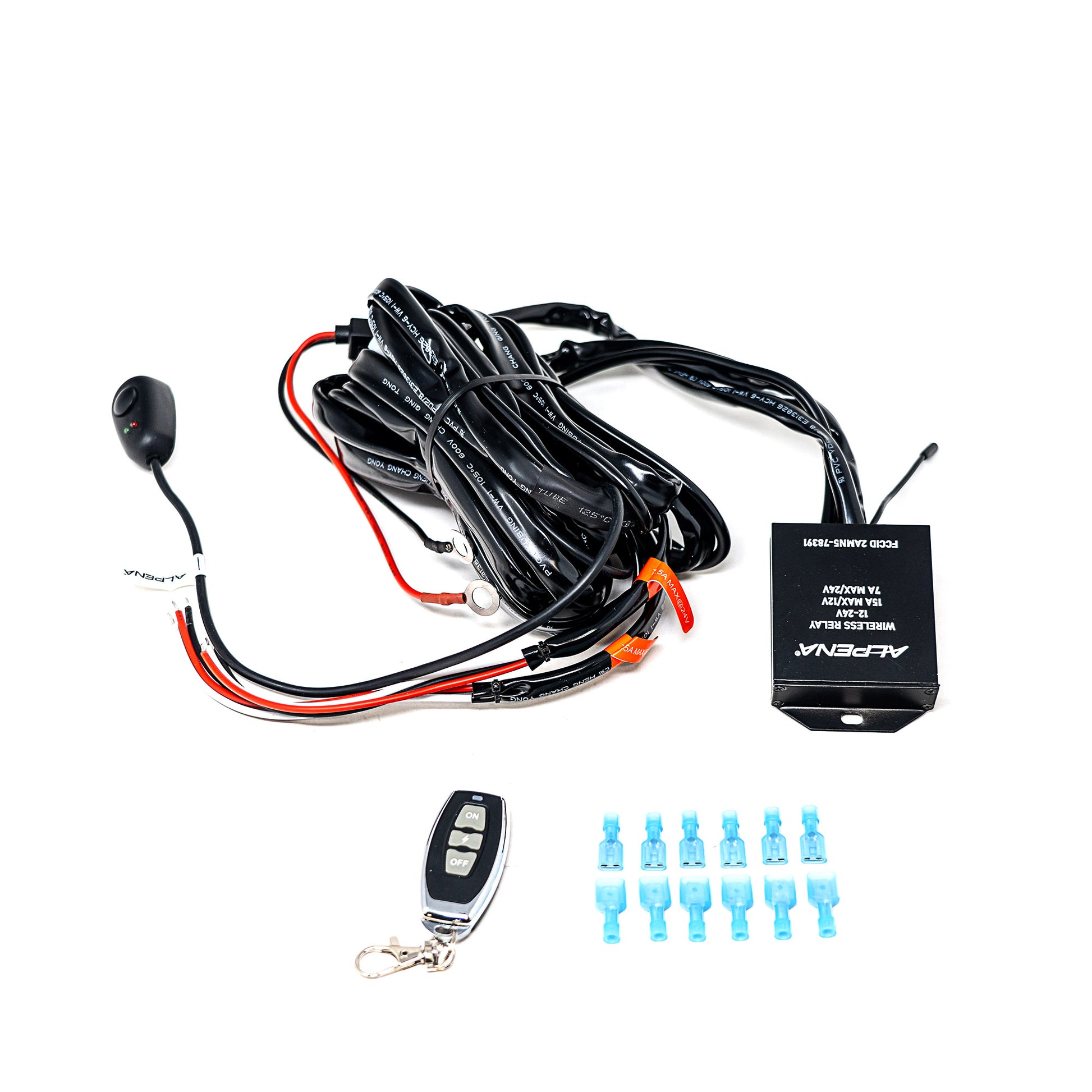 LED Light Bar Relay Wiring Harness w/LED Indicator Light Switch, Remote  Control