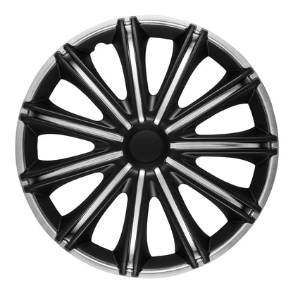 Nero Wheel Cover Kit - Silver & Black (4 Pack)