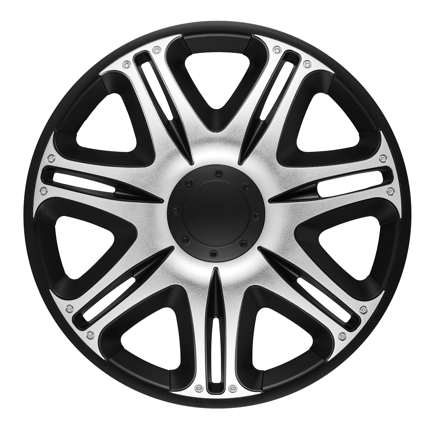 Velociti Wheel Cover Kit - Silver & Black (4 Pack)
